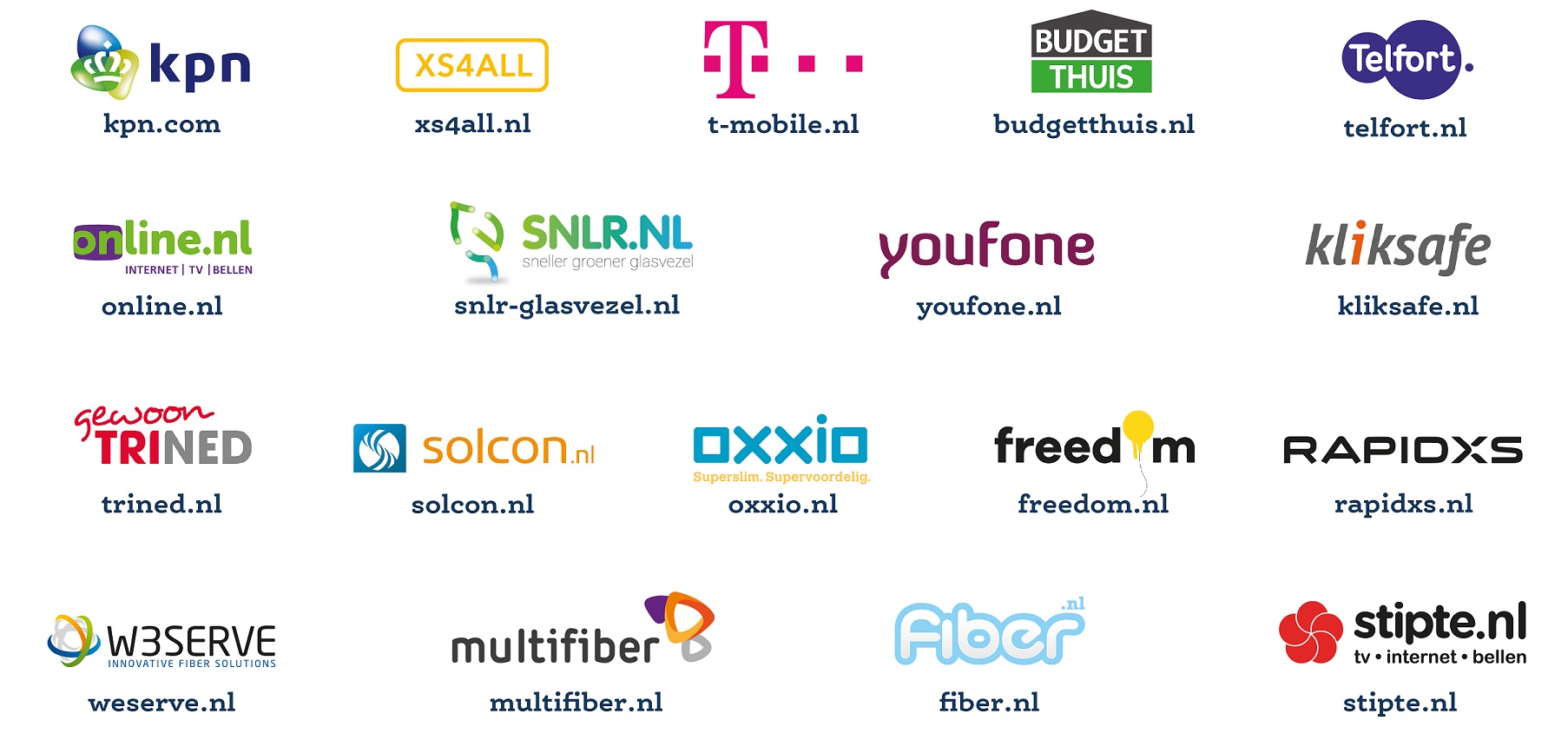 Internet-service-providers die leveren op het netwerk van GlasDraad Groningen